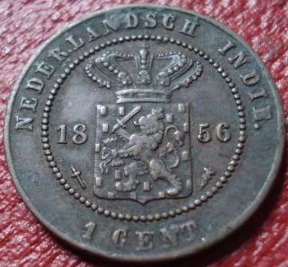 1856 Netherlands East Indies (indonesia) 1 Cent In Vf photo
