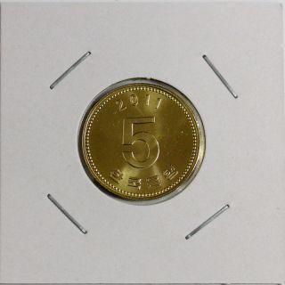 2011 South Korea 5won Unc Turtle Ship Rare Coin photo