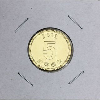 2012 South Korea 5won Unc Turtle Ship Rare Coin photo