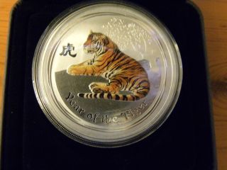 2010 Australia $2 Year Of The Tiger,  2 Oz Anda Coloured Edition photo