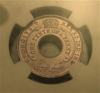 1933 British West Africa 1/10 Penny Gem Ngc Ms65 Scarce Teeming With Luster photo