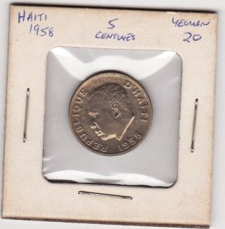 Coin Haiti 5 Centimes World Coin 1958 114 photo