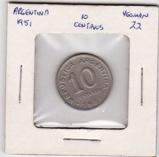 Argentina 10 Centavos 1951 World Coin 106 photo