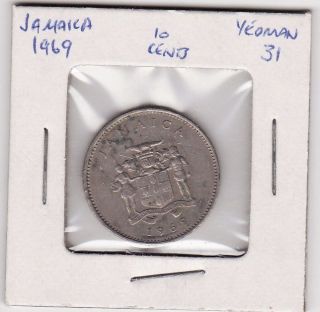 Jamaica World Coin 10 Cents 1969 116 photo