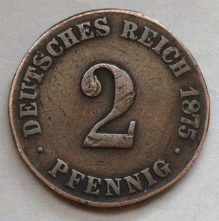 L27 Germany,  Empire 2 Pfennig,  1875 C photo