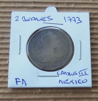 1773 Fm - Mexico 2 Reales Carolus Iii - Spanish Colonial photo