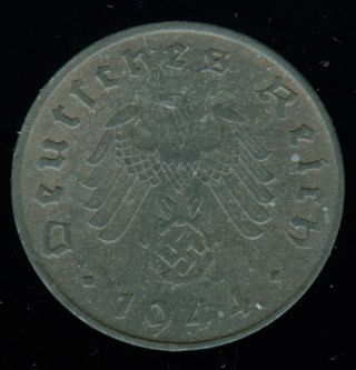 Germany 1944 D Zinc 10 Pfennig,  Unc. photo