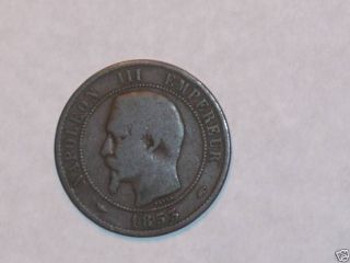 1853 A 10 Centimes Coin France Dix photo