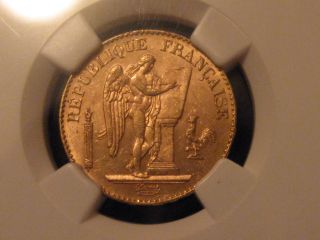 1896 France 20 Francs Gold Ngc Ms63 Uncirculated - photo