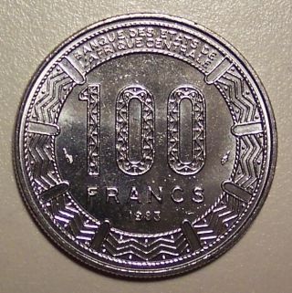 1983 Central African Republic 100 Francs photo