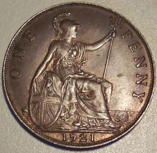 1921 Great Britain Penny 2 photo