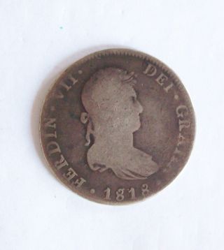 1818 Dei Gratia Ferdin 7th Silver Coin photo