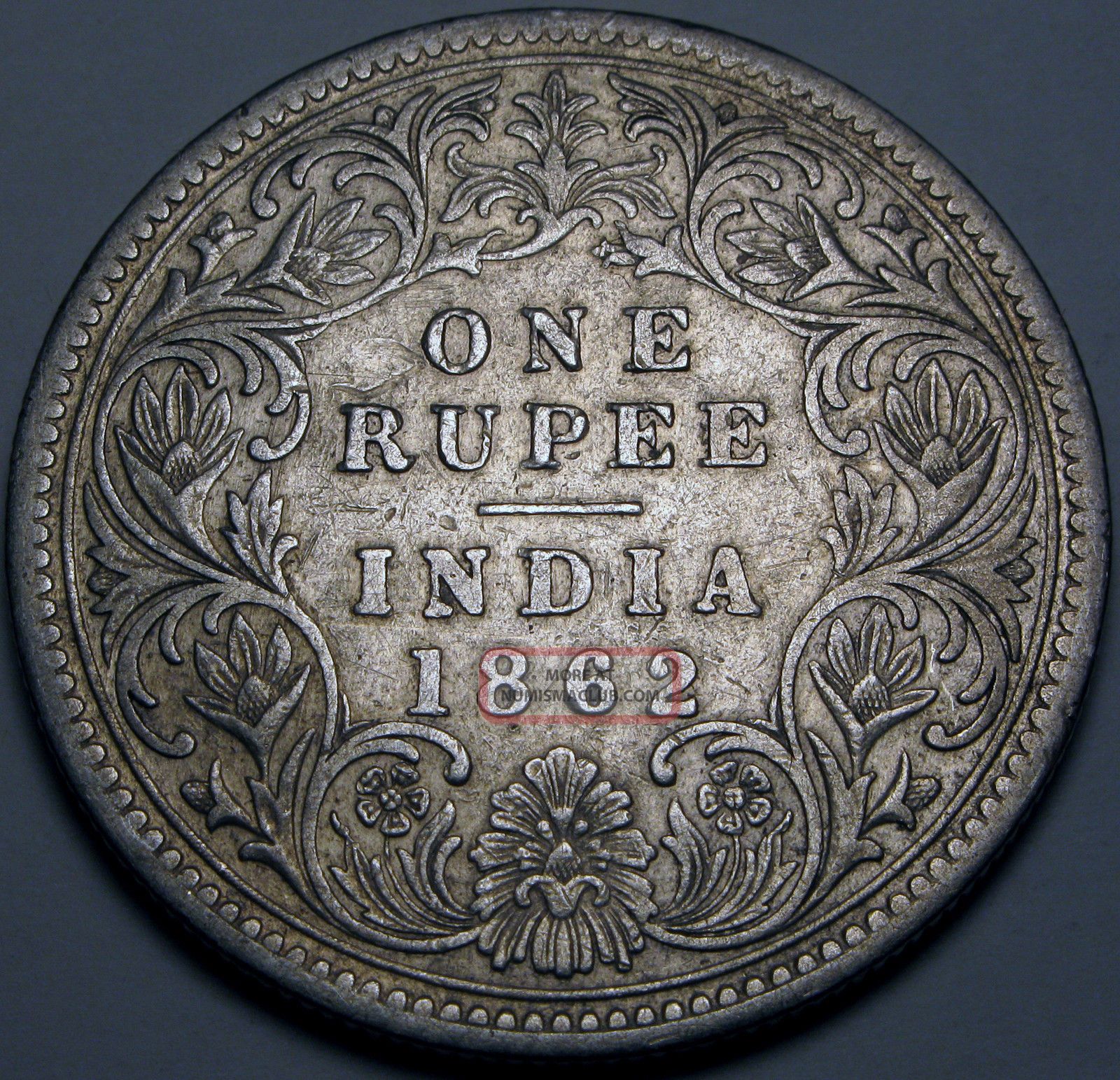 India (british - Colony) 1 Rupee 1862 - Silver - Queen Victoria - 2 India photo