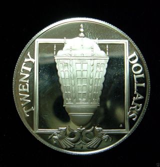 British Virgin Islands 1985 20 Dollars Pf Coin, .  925 Silver Ship ' S Stern Lantern photo