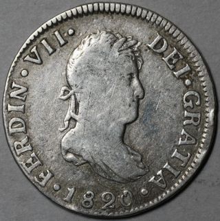 1820 - Ng Spanish Colonial Silver 2 Reales (old Us Quarter Dollar) Guatemala photo