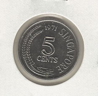 Singapore 5 Cents,  1971,  F.  A.  O. photo