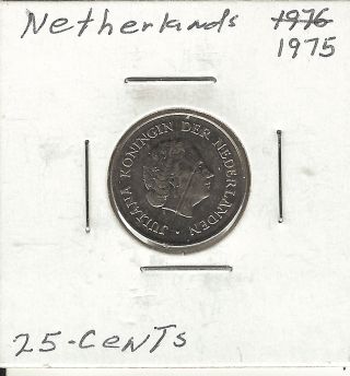 Netherlands 25 Cents,  1975 photo