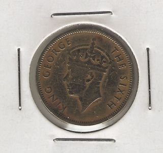 Hong Kong 10 Cents,  1949,  Cleaned Coin photo