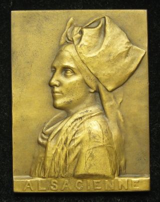 Ernesta Robert - Merignac Bronze Medal Plaque Alsacienne Alsace,  France photo