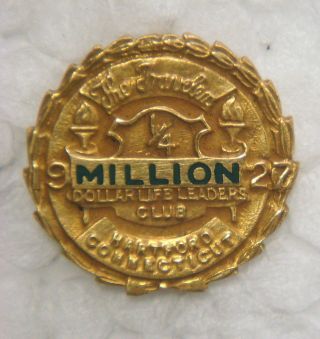 Gold Pin - The Travelers ¼ Million Dollar Club,  1927,  Hartford,  Connecticut photo