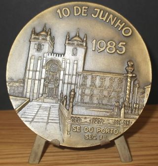 Portugal Bronze Medal By Machado Poet Camoes Church Se Porto Portugal 80mm photo