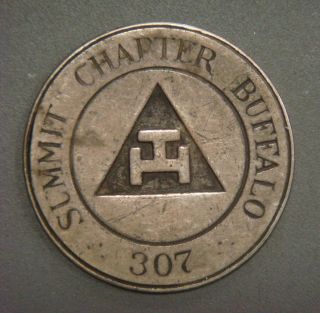 Masonic Penny - Summit Chapter 307,  Buffalo,  One Penny C T Mark (silver) photo