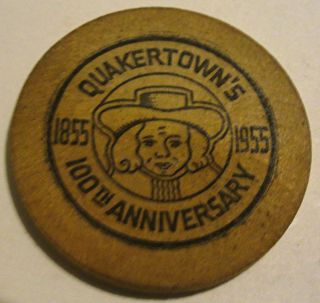 1955 Quakertown Pa 100th Anniversary Wooden Nickel photo