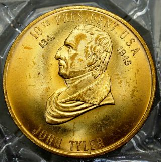 John Tyler 10th President Of The U.  S.  A.  Brass Collectors Token. . .  9655 photo