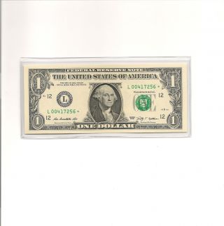 Extremely Rare 2009 $1 Star Sn L00417256 Gem Unc Only 640k Printed photo