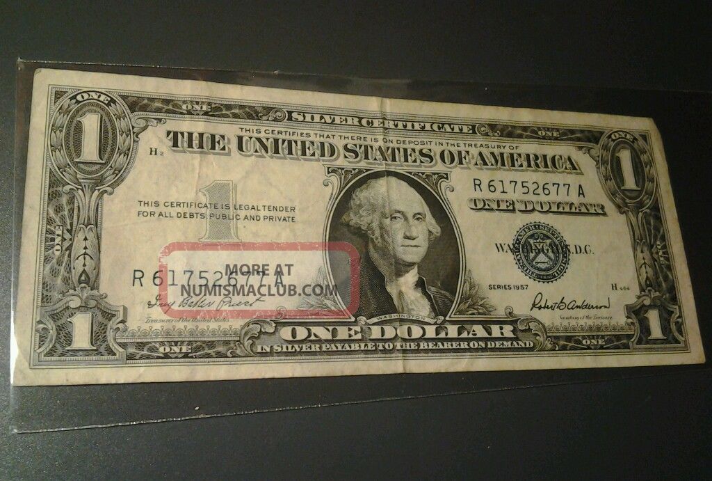 1 - Us - Silver Cirtificate 1doller Bill _biue Seal?1957 Small Size Notes photo