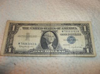Vintage United States Of America One Dollar Bill/note 1957 B Blue Seal Series photo
