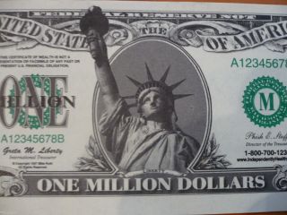 50 One Million Dollar Bills - $1,  000,  000 Liberty - Looks Like Real Usa Money photo