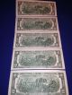 (5) Consecutive Serial 2003 $2 Dollar Bills Two Dollar Bank Note Atlanta Small Size Notes photo 1