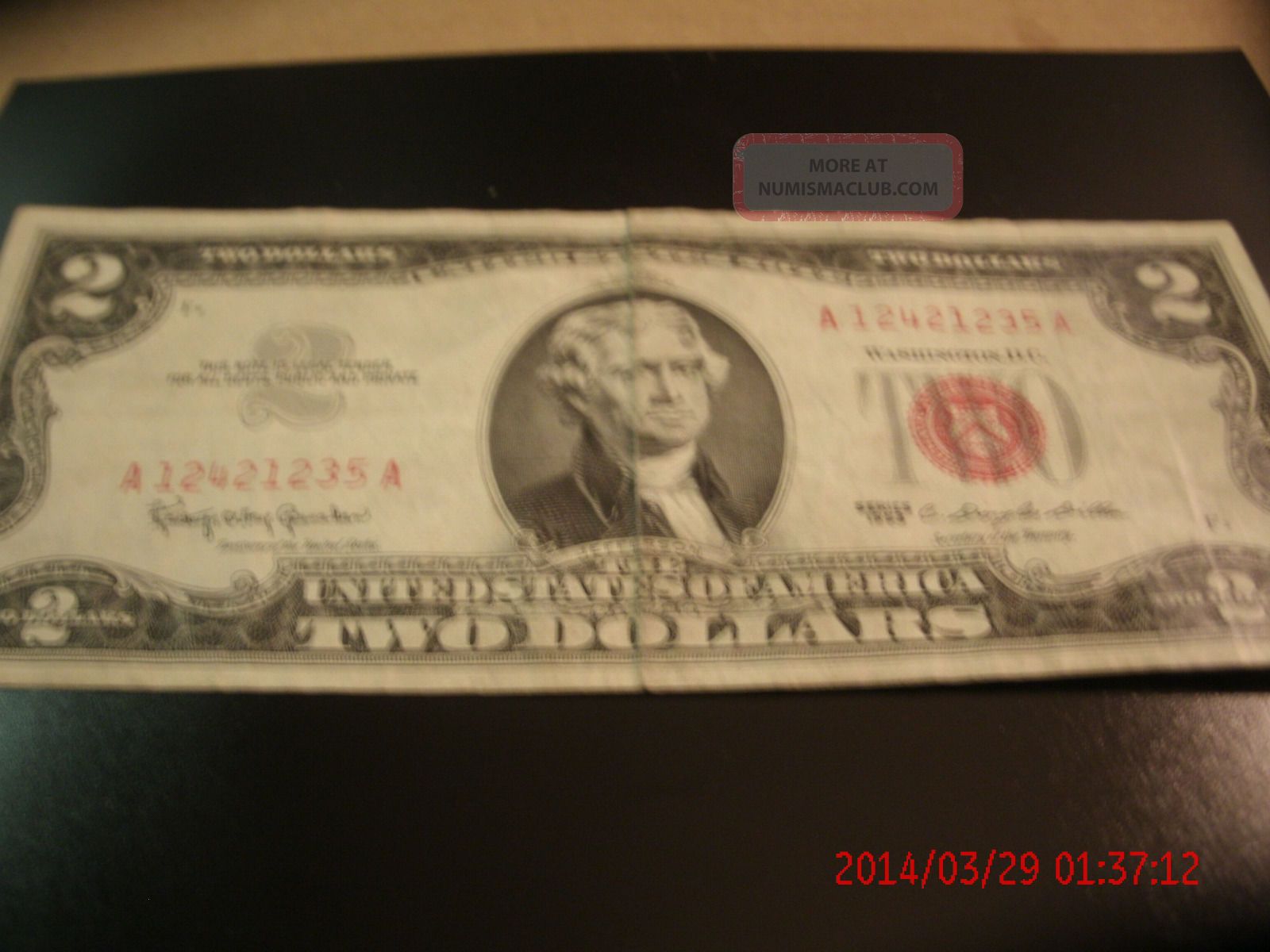 1963 $2 Xf - Crisp Red Seal Note United States Note Blk A/a Granahan/dillion Small Size Notes photo