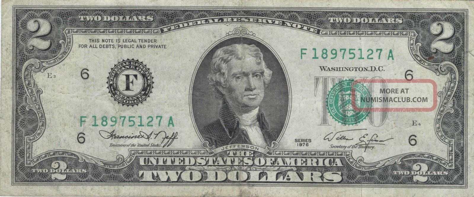 1976 200th Anniversary Bicentennial Federal Reserve Note S/n F18975127 Small Size Notes photo