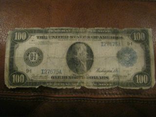 1914 $100 Federal Reserve Note - Fr 1116 - - Rare photo
