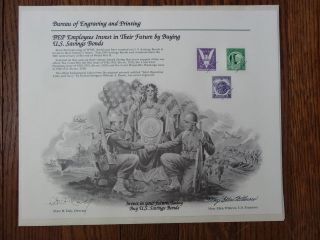 Bep U.  S.  Savings Bond Intaglio Print Striking Image Army & Navy photo