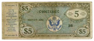 $5 Military Payment Certificates Series 472 photo