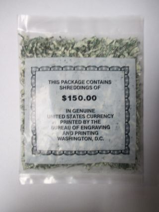 U.  S.  Bureau Of Engraving & Printing Shredded Currency Bag photo