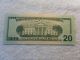 2004 U.  S.  Star Twenty Dollars Federal Reserve Note Green Seal Small Size Notes photo 1