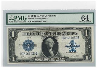 Fr 238 1923 $1 Silver Certificate Pmg Choice Uncirculated 64 photo