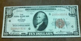 1929 $10 Dollar Bill,  Low Serial,  Wow,  Old Paper Money,  Us Currency photo