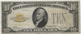 Series 1928 $10 Gold Certificate photo