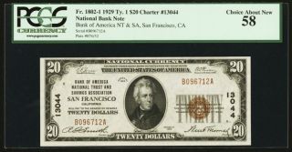 Fr.  1802 - 1 1929 Type 1 $20 Charter 13044 Pcgs Choice About 58 photo