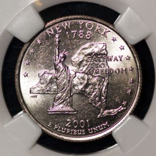 2001 - D 25c York State Quarter Ms 66 Icg Certified photo