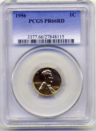 1956 Lincoln Pcgs Proof 66 Red Deep Mirror photo