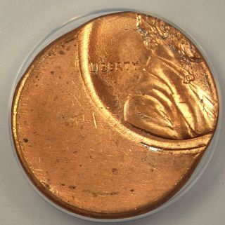 Off - Center Lincoln Cent Error Nd - Anacs Ms64 Red photo