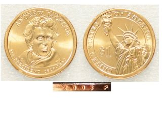 2008 - P $1 Andrew Jackson Presidential Dollar Us Coin photo