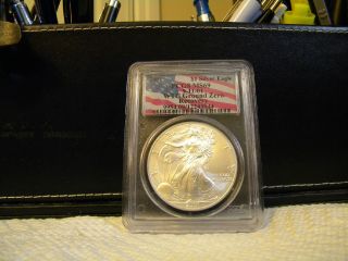 2001 9 - 11 Wtc Ground Zero $1 Silver Eagle Coin Pcgs Ms69 photo
