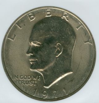 1971 - D Eisenhower Dollar $1 Ngc Ms65 Pq photo
